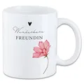 Tasse mit Spruch ″Wunderbare Freundin″ Motivtasse T58 Keramik Geschenk Geburtstag Spruchtasse 330 ml