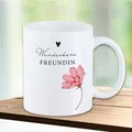 Tasse mit Spruch "Wunderbare Freundin″ T58 Motivtasse Keramik Geschenk 330 ml