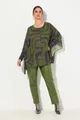 Ulla Popken Tunika Tunika doppellagig Oversized Rundhals Langarm