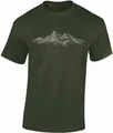 Baddery Print-Shirt Wander T-Shirt: "Alpengipfel" - Kletter T-Shirt für Wanderfreunde, hochwertiger Siebdruck, auch Übergrößen, aus Baumwolle