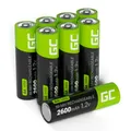 GREEN CELL Akku 2600 mAh 1.2V 8 Stück Batterien AA Mignon, Typ NI-MH, 1.2v vorgeladen, hohe Kapazität, zuverlässige Akku, langlebige Batterie AA Lösungen