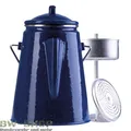 KAFFEEKANNE EMAILLE 2L MIT EINSATZ FÜR 12 TASSEN OUTDOOR CAMPING KAFFEE KANNE