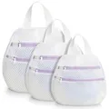 Wäschenetz 3er Set Doppelschicht Reißverschluss Violett Cozary Waschmaschine