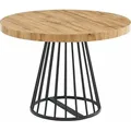Klappbarer 2-12 Sitzer Esstisch aus MDF und Stahl - natur und schwarz - FIRELA - Schwarz