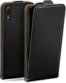 moex Flip Case für Huawei Y6 (2019) Hülle klappbar mit 360 Grad Schutz, Handyhülle mit Displayschutz, PU Leder Handytasche Lederhülle, Flip Case Cover Klapphülle, Schwarz