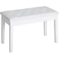 HOMCOM Klavierhocker Stauraum Gummiholz Kunstleder Weiß 76 x 36 x 50 cm