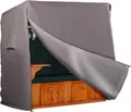 Strandkorb Hanse Schutzhülle winterfest 155cm breit aus 600 D Oxford Gewebe mit extra flexiblem Klettverschluss, XXL Premium Strandkorbhülle in Grau Anthrazit