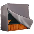 Strandkorb Hanse Schutzhülle Winterfest aus 600 D Oxford Gewebe mit extra flexiblem Klettverschluss, Premium Strandkorbhülle XXL 155cm breit in grau