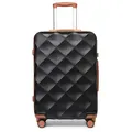 British Traveller Koffer ABS+PC Trolley mit TSA-Schloss, Ideal als Reisekoffer, Rollkoffer braun|schwarz 55 cm