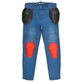 SHIMA Zenith Motorrad Jeans Herren mit Protektoren GFLEXX Knieprotektoren Motorradhose Kurzgrößen Hosen für Mann Protektorenhose Textilhose Urban Stretch Jeanshose Lang (Männer, Blau, 36/32)