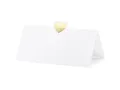partydeco Papierdekoration, Tischkarten mit Herz 10x5cm blanko 10 Stück weiß / gold