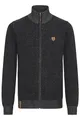 Indicode IDAndy Herren Strickjacke Cardigan Grobstrick Pullover mit Stehkragen Reißverschluss Baumwollmischung Regular fit, Größe:M, Farbe:Black (999)