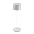 Zafferano, Olivia Pro Lampe, Tragbare und Wiederaufladbare Tischlampe mit Touch Control, Geeignet für Wohnzimmer und Außenbereich, Dimmer, 2200-3000 K, Höhe 35 cm, Farbe Weiß