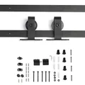 SOTECH Schiebetüren Set LOUNGE-2 2tlg. 2 m (von oben anschraubbar) schwarz Schiebetürensystem Laufrollen-Ø 70 mm