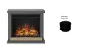 TAGU Hagen Elektrokamin Grau mit 23 Zoll Powerflame, 1500W, mit Knisterbox