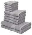OTTO home Handtuch Set Melli, 2 Duschtücher 70x140, 4 Handtücher 50x100, 4 Gästetücher 30x50, Walkfrottee (Set, 10-St), Handtuchset in dezenten Farben mit Bordüre, 100% Baumwoll-Handtücher