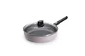 WOLL MADE IN GERMANY Bratpfanne Ecolour, Hochrandpfanne Ø 28 cm inkl. Deckel, Aluminiumguss (Set, 2-tlg), abnehmbarer Stiel
