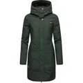 Ragwear Wintermantel Jannisa stylischer Damen Winterparka mit Kapuze grün L (40)
