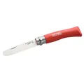 Opinel Kindermesser Schnitzmesser, rostfrei, Buchenholz, rot Nr. 7 Taschenmesser
