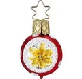 INGE-GLAS® Christbaumschmuck, Weihnachtskugel Glas 3,5cm mit Reflex Rot / Gelb