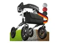 ELONEO Rollator faltbar und leicht mit Sitz, Outdoor Rollator mit Luftbereifung, höhenverstellbar aus Aluminium Silber