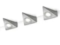 TRIO Leuchten LED Unterbauleuchte, LED fest integriert, Warmweiß, 3er Set Unterschrank-Leuchten, dreieckig mit Schalter, Breite je 12cm