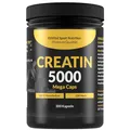 Creatin 5000 Mega Caps, 5000 mg Creatin Monohydrat pro Tagesdosis, 300 vegane Kapseln, 100% rein mit Mesh Faktor 200- Vegan & laborgeprüft