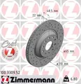 2x ZIMMERMANN Bremsscheibe 100.3309.52 für AUDI SEAT SKODA VW