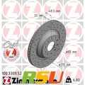 2x Zimmermann Bremsscheibe SPORT Z 100.3309.52 Höhe 49 mm Lochkreis 112 mm
