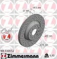 2x ZIMMERMANN 100.3309.52 Bremsscheibe für AUDI SEAT SKODA VW