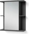 byLIVING Hängeschrank Nebraska, Breite 60 cm, Badezimmerschrank mit Spiegel, Korpus in anthrazit