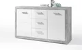 Sideboard Inga 147 cm mit 2 Türen und 3 Schubladen - Beton/Weiß