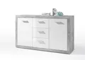 Sideboard Kommode "Stone" Esszimmer weiß grau beton 150cm
