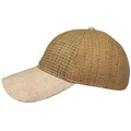Basecap Strohkappe Damen Herren Strohmütze Stoffschirm uni (One size, Beige)
