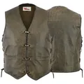 German Wear Motorradweste GW693 Cracker Motorrad Lederweste Biker Motorradweste Cracker Weste Braun M