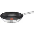 Tefal Duetto A70404 Bratpfanne, 24 cm max. Durchmesser, Edelstahl, Induktionsherd-geeignet, Antihaftbeschichtung - Silber
