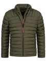 Indicode Herren INNash Steppjacke in Daunenjacken-Optik | Winterjacke Übergangsjacke Männer Army, XXL