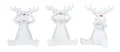 levandeo 3er Set Rentiere Weiß Hirsche Deko Figur Tischdeko Weihnachtsdeko Aufsteller Weihnachten Tierfigur