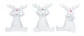 Levandeo® Dekoobjekt, 3er Set Rentiere Weiß Hirsche Deko Figur Tischdeko Weihnachtsdeko