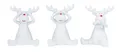 3er Set Rentiere Weiß Hirsche Deko Figur Tischdeko Weihnachtsdeko Aufsteller