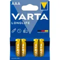 Varta Batterie Alkaline, Micro, AAA, LR03, 1.5V Longlife, Retail Blister (4-Pack)