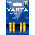Varta Batterie Alkaline, Micro, AAA, LR03, 1.5V Longlife, Retail Blister (4-Pack)