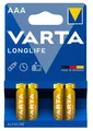 Varta Longlife AAA Batterien 4er-Pack Alkaline Hochleistungsqualität