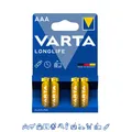 4 x Varta LongLife LR03 Batterie 1,5V  Micro AAA 4103 - 1 x 4er