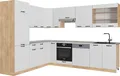 Eckküche Vicco Fame-Line Weiß Landhaus 227 x 60 cm , AP Marmor, Model 57017