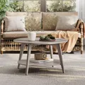 VASAGLE Couchtisch, Wohnzimmertisch, 80 x 45 cm, einfach zu montieren, greige meliert