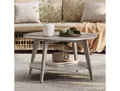 VASAGLE Couchtisch rund Wohnzimmertisch holz Beistelltisch braun (inkl. Zubehörpaket & Anleitung), 2 Ebenen, Ø 80 cm, modern, skandinavisch, einfache Montage