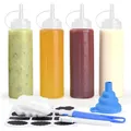 4 Stück Saucenflasche, 250 ml Ketchup Flasche, Quetschflasche, Squeeze Flasche,