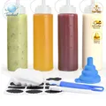 4er Set 250ml Quetschflaschen für Ketchup, Saucen, Ölspender