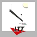 ISOLED LED Hängeleuchte Linear Up+Down 600, 25W, prismatisch, linear-verbindbar, schwarz, warmweiß -